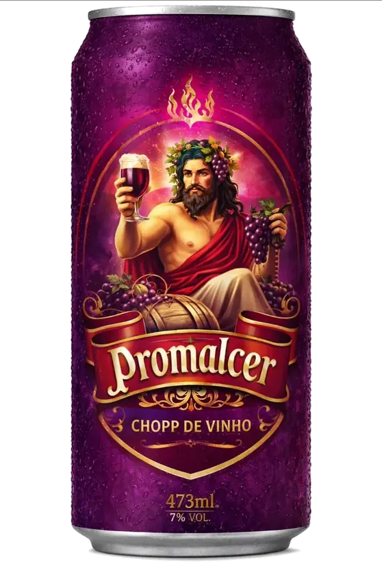 Lata de Chopp de Vinho Promalcer, 473 ml.